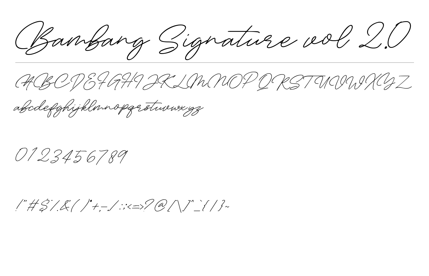 Bambang Signature vol 2.0 Font preview