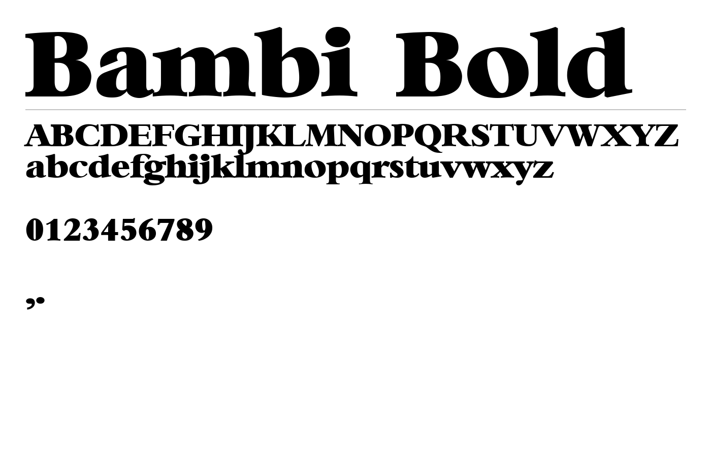 Bambi Bold Font preview
