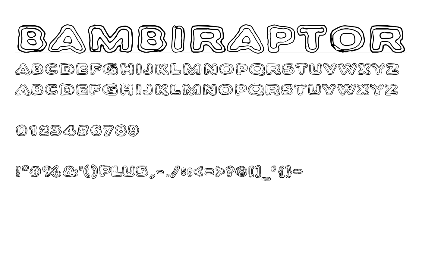 Bambiraptor Font preview