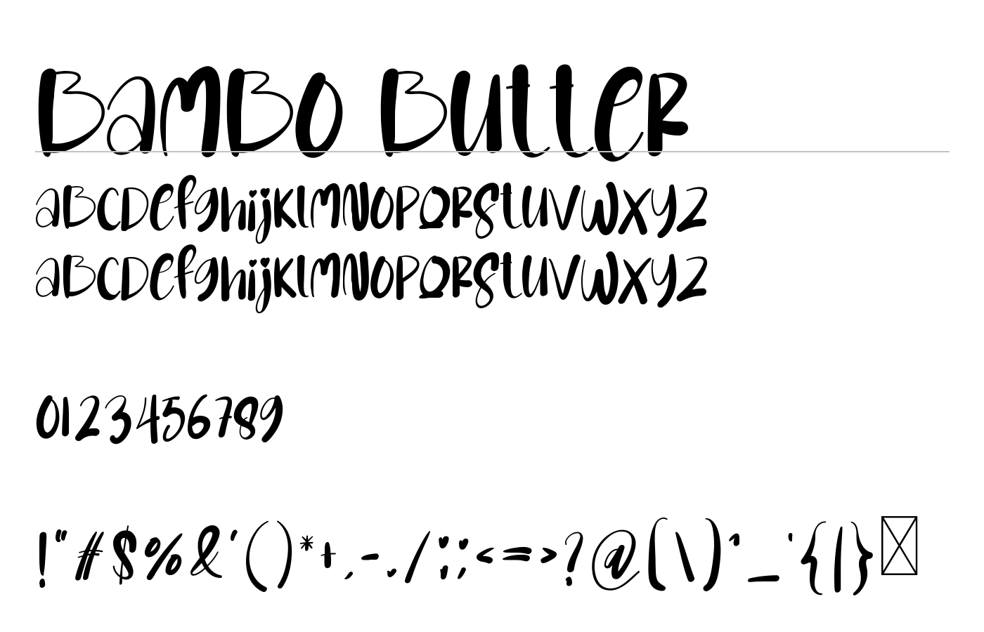 Bambo Butter Font preview