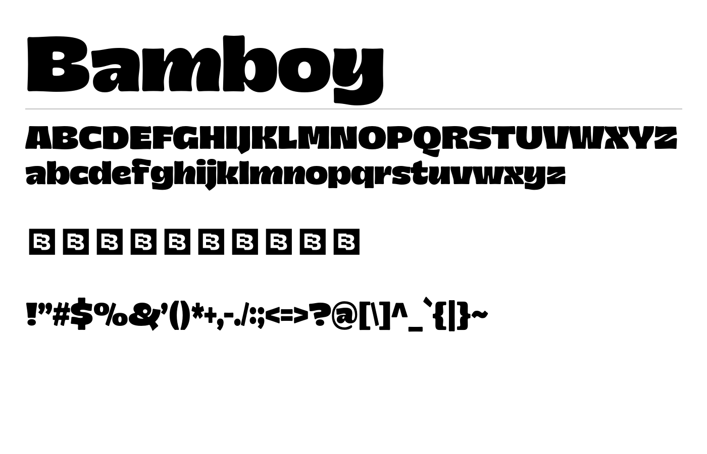 Bamboy Font preview