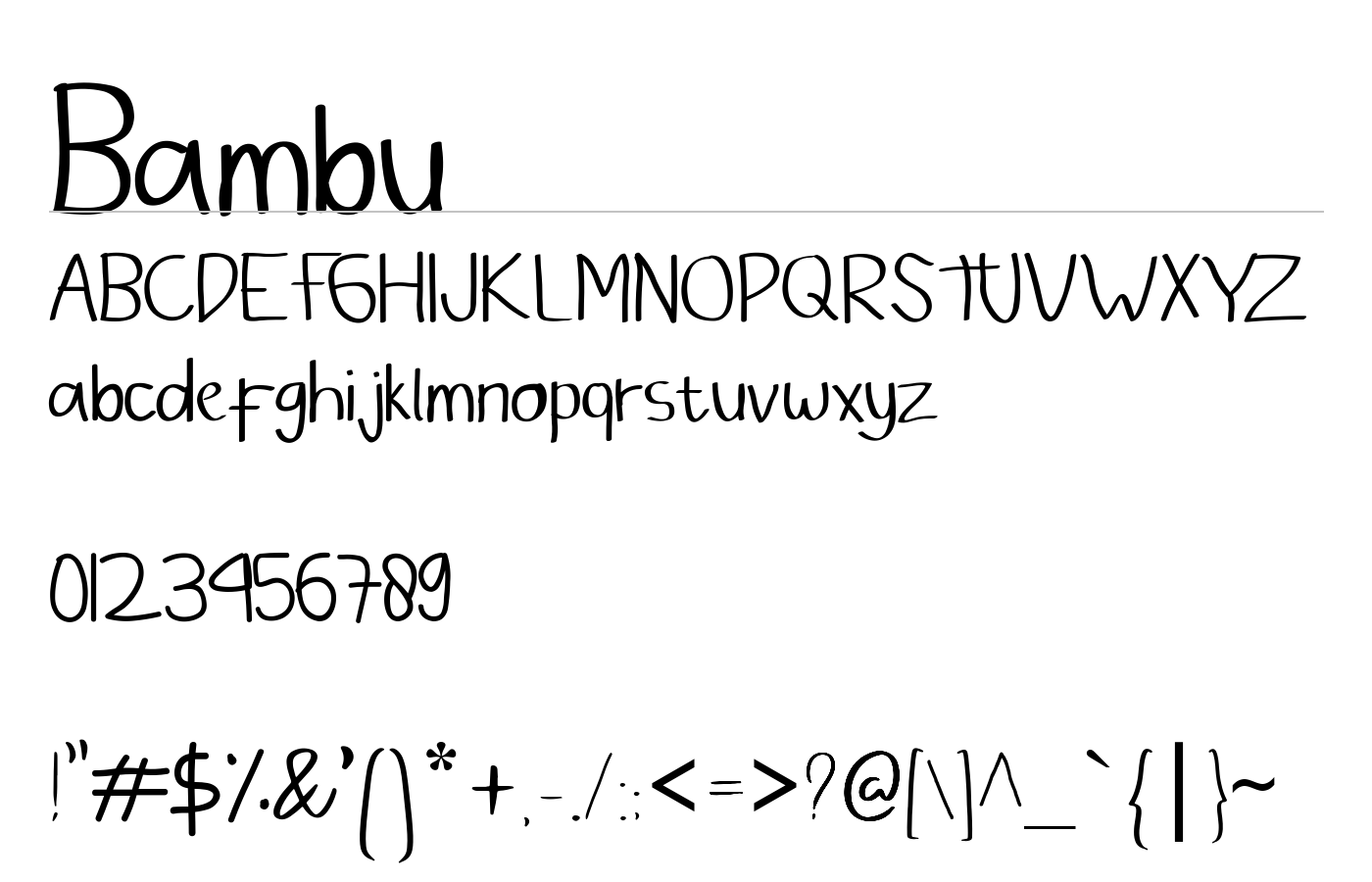 Bambu Font preview