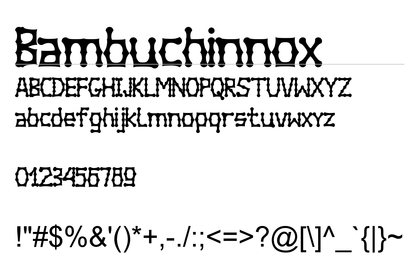 Bambuchinnox Font preview