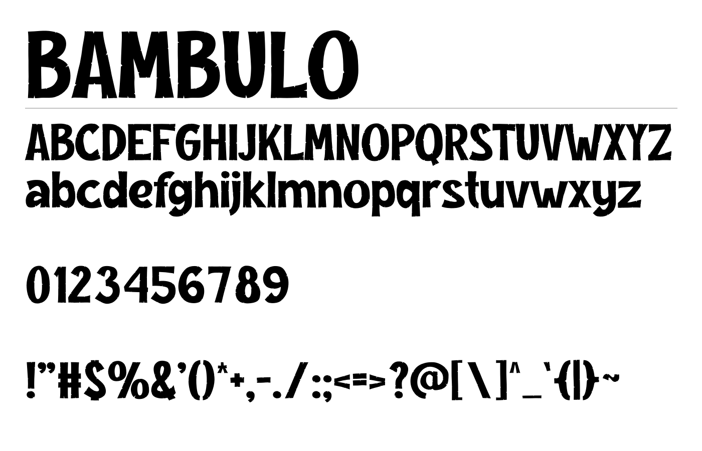 BAMBULO Font preview