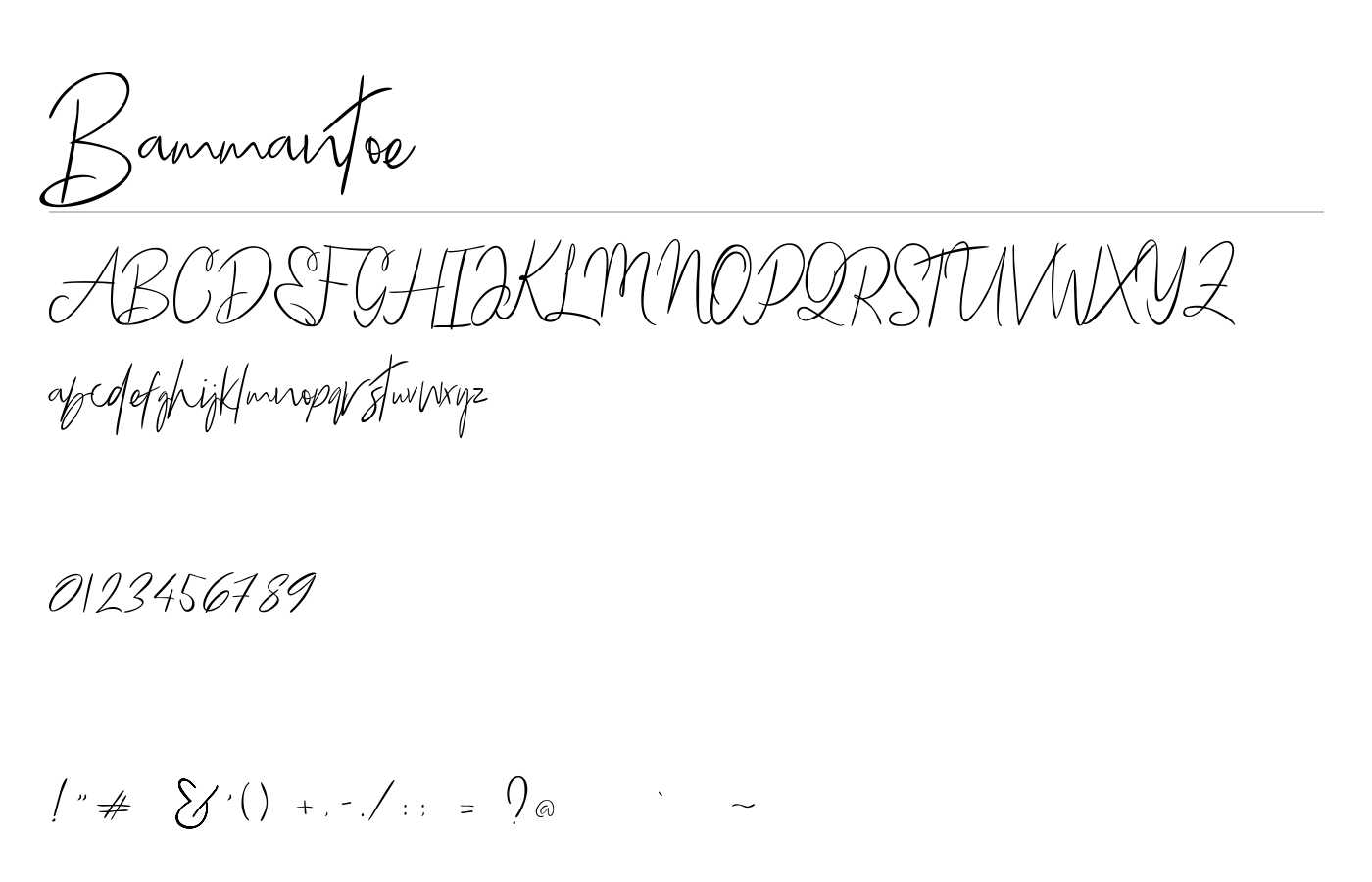 Bammantoe Font preview