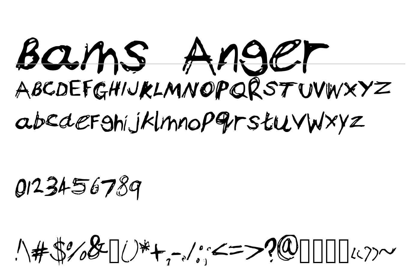 Bams Anger Font preview