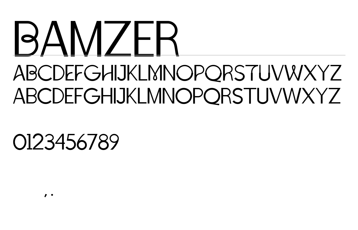 Bamzer Font preview