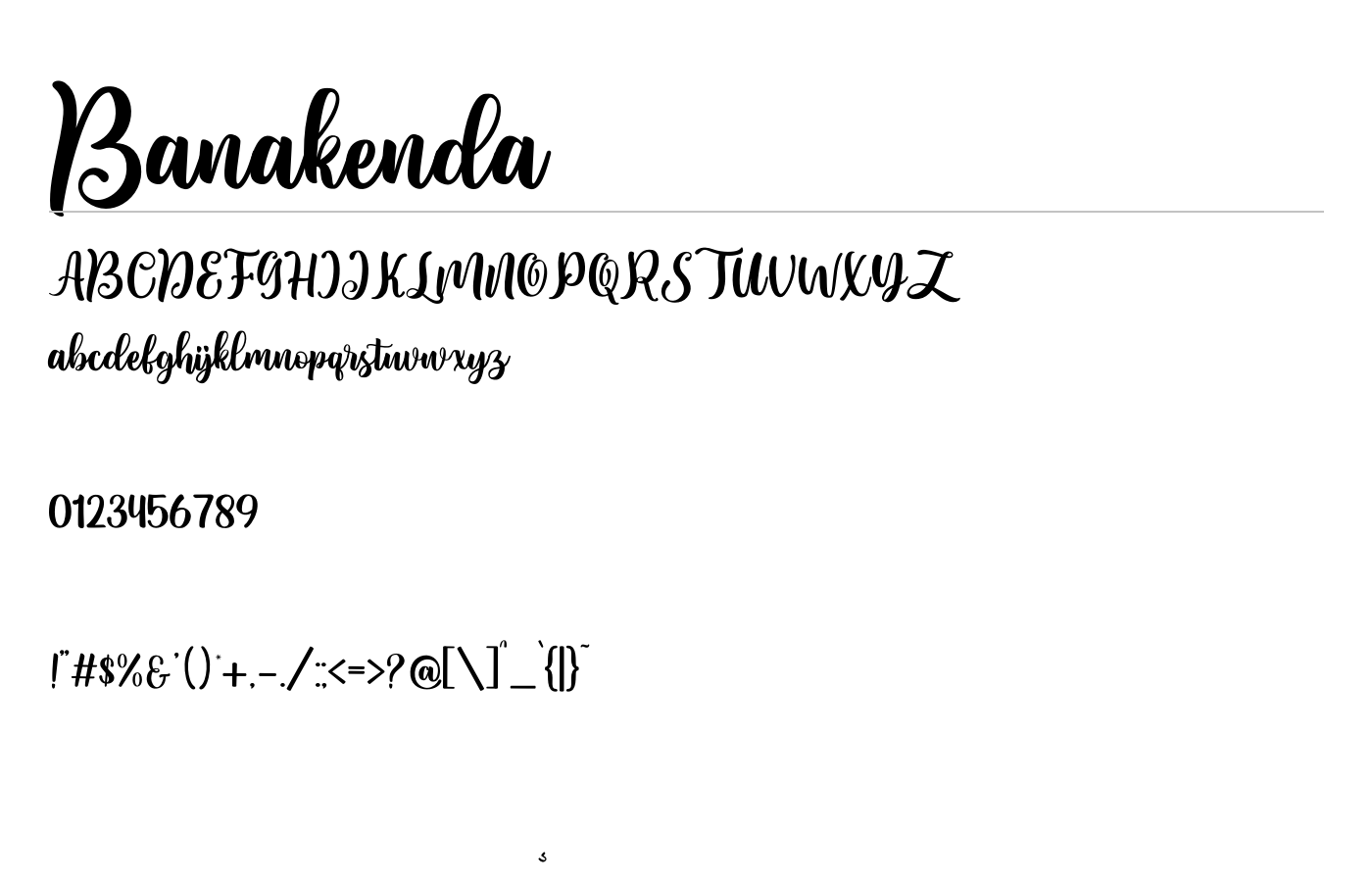 Banakenda Font preview