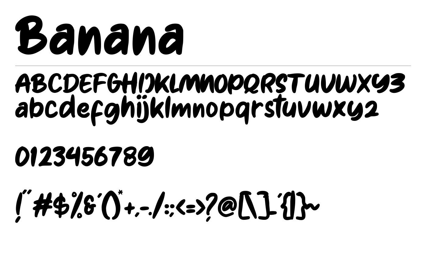 Banana Font preview
