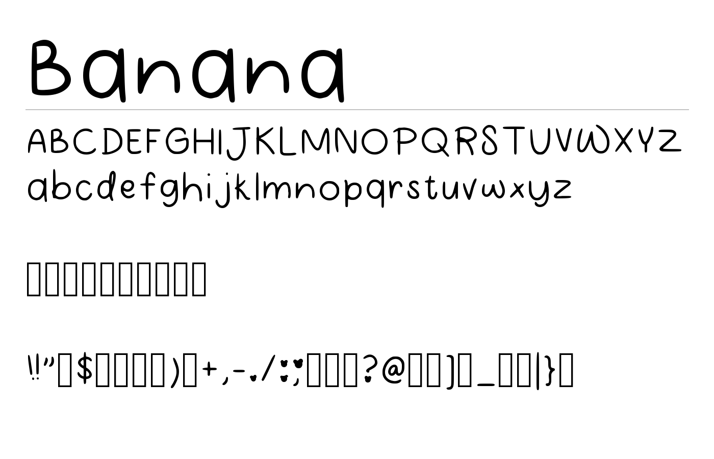 Banana Font preview