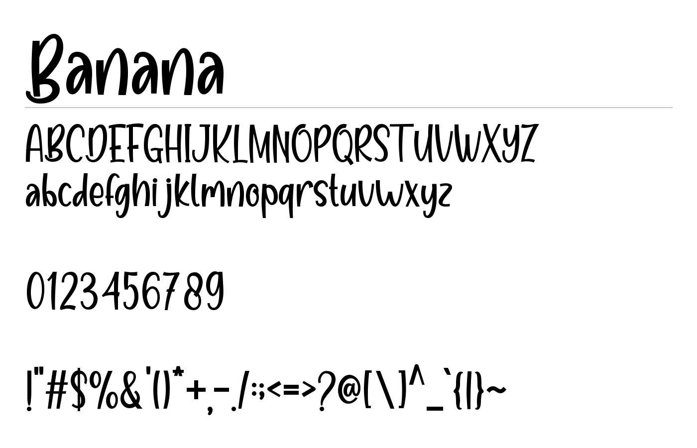 Banana Font preview