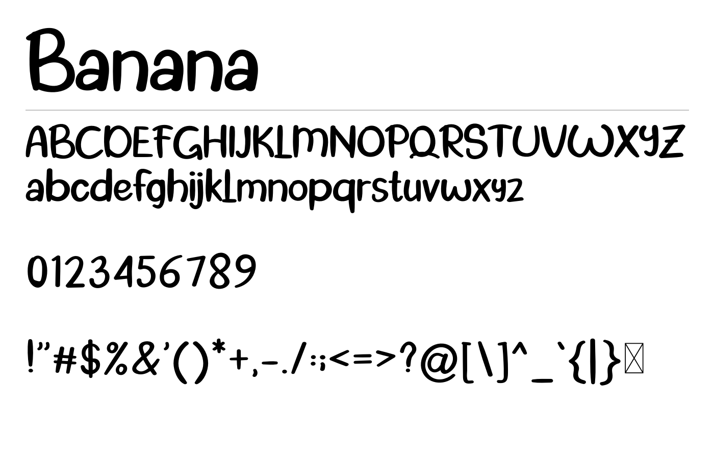 Banana Font preview