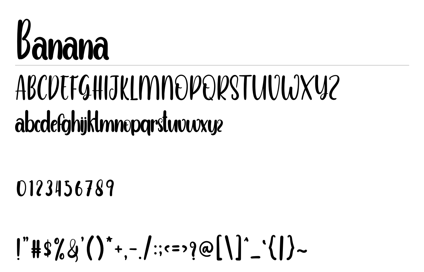 Banana Font preview