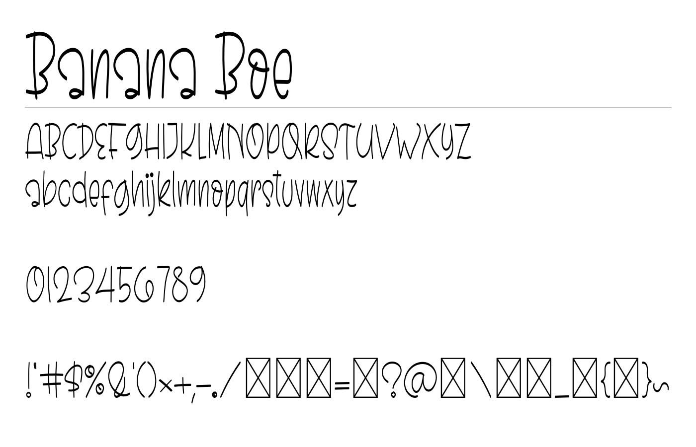 Banana Boe Font preview