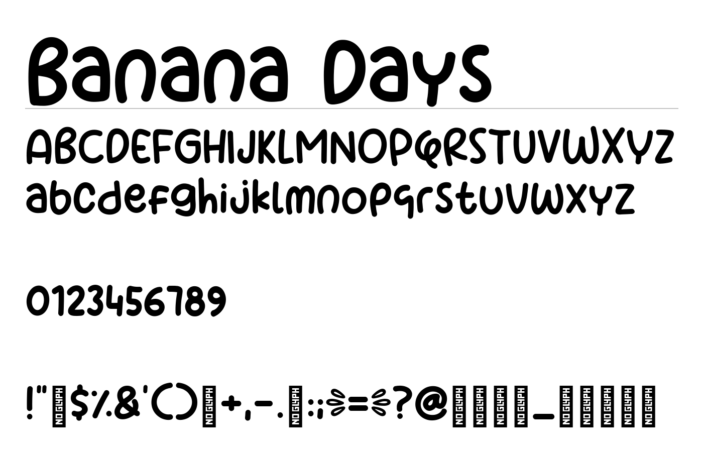 Banana Days Font preview