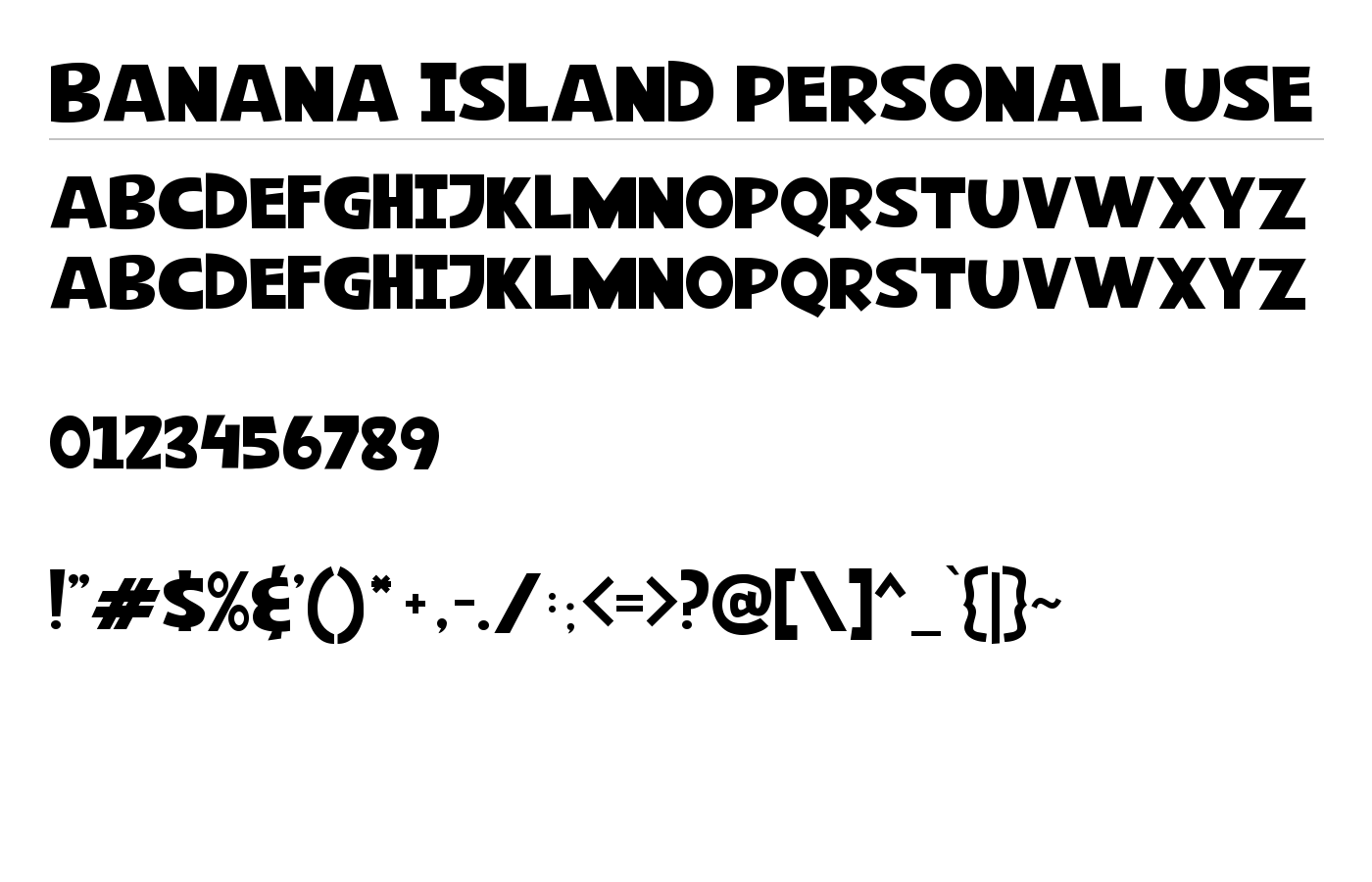 Banana Island Personal Use Font preview