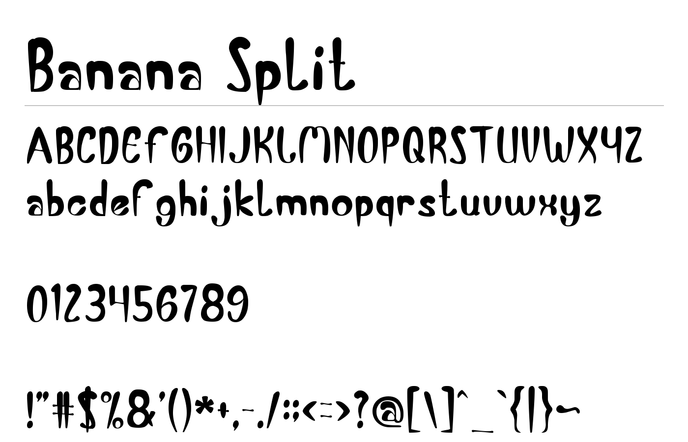 Banana Split Font preview
