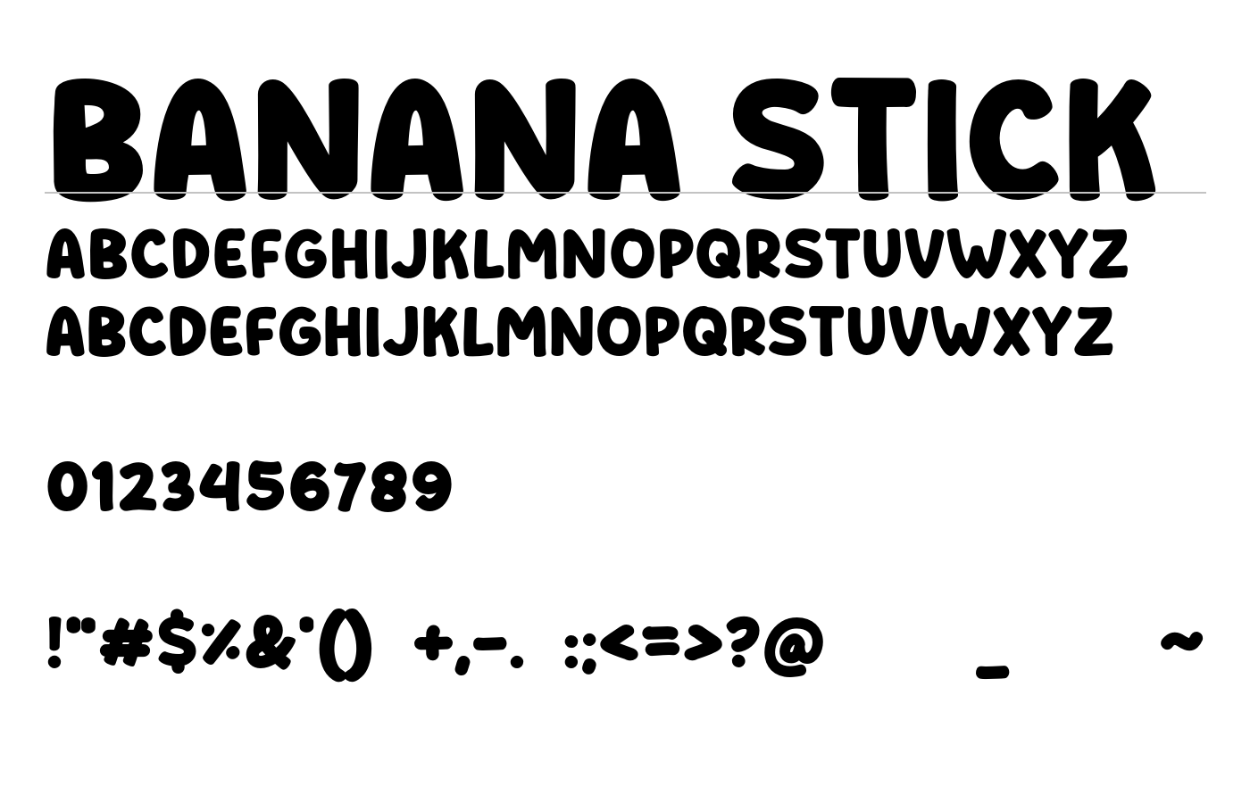 Banana Stick Font preview