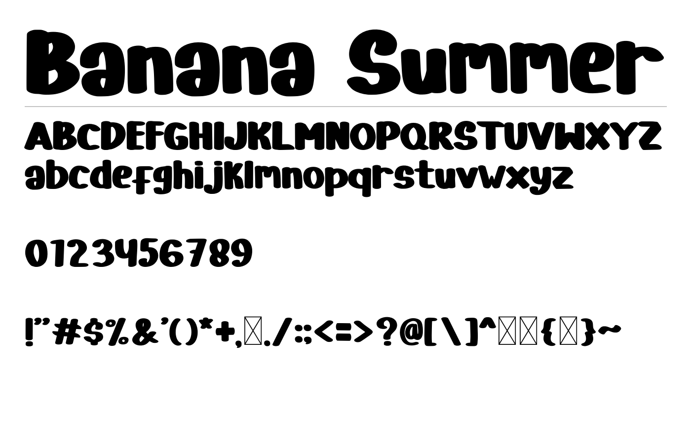 Banana Summer Font preview