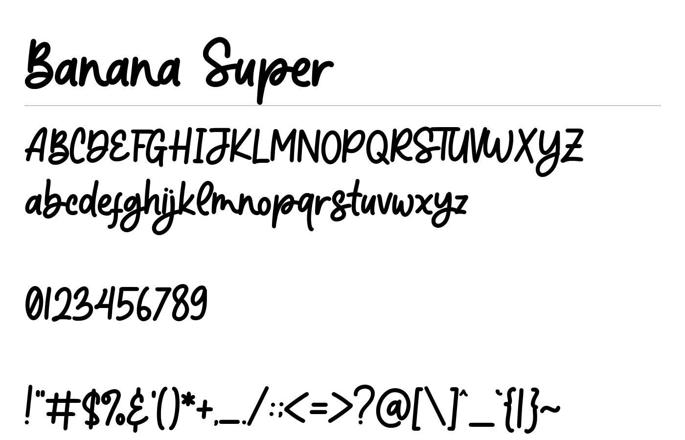 Banana Super Font preview
