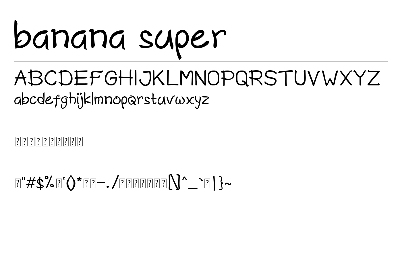 banana super Font preview