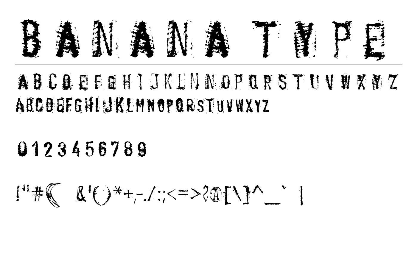 BANANA TYPE Font preview