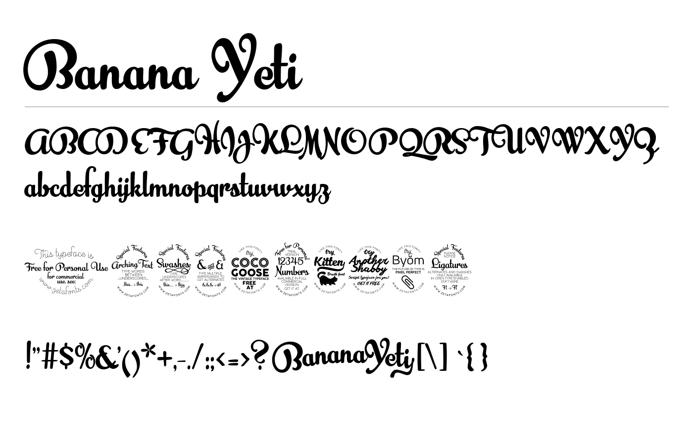 Banana Yeti Font preview
