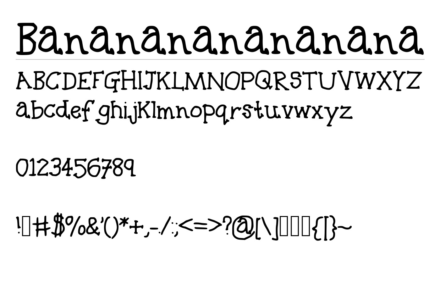 Bananananananana Font preview