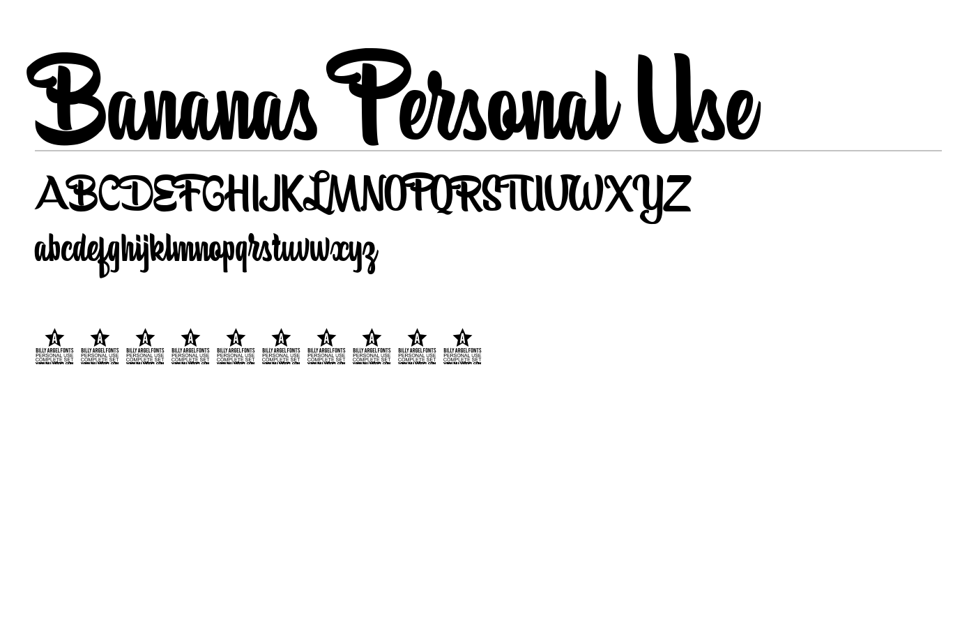 Bananas Personal Use Font preview