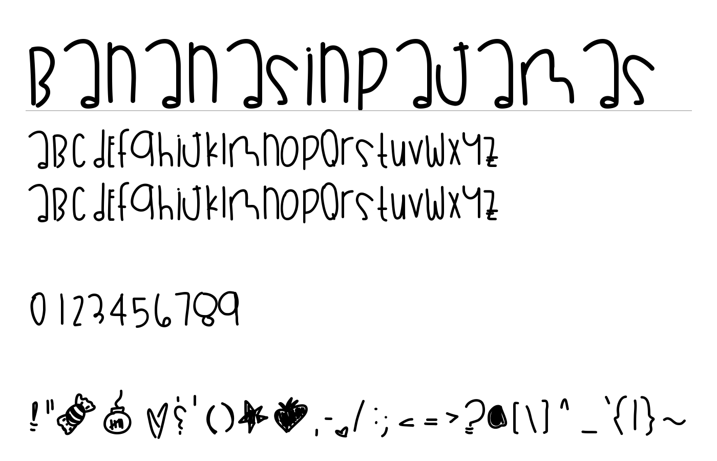 BananasInPajamas Font preview