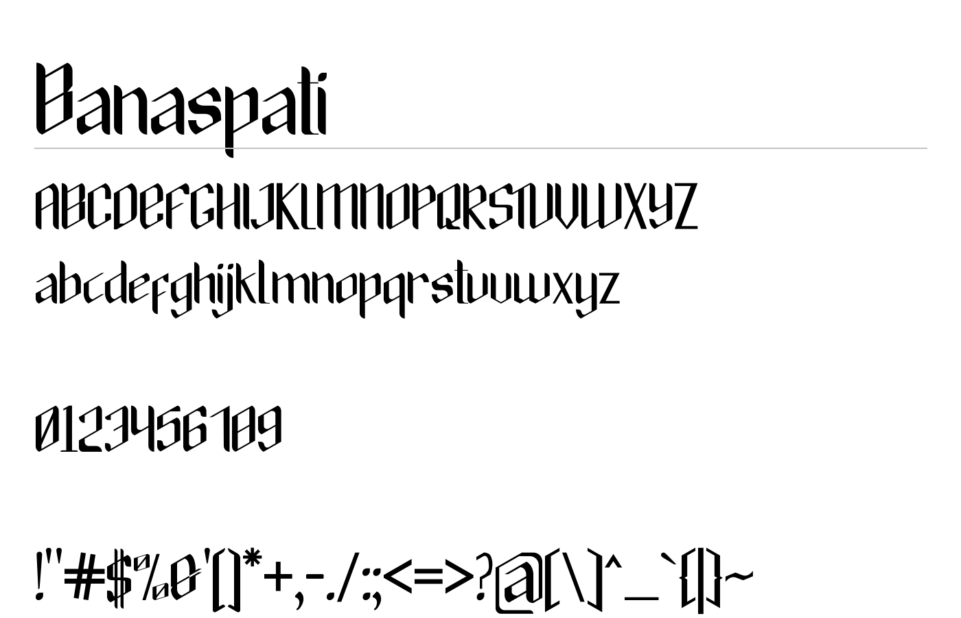 Banaspati Font preview