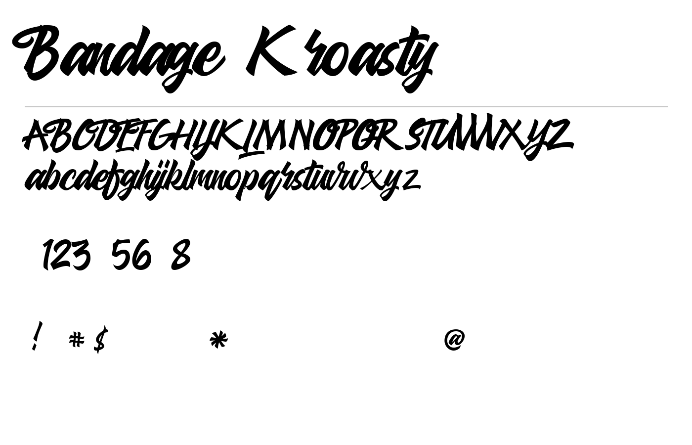 Bandage Kroasty Font preview
