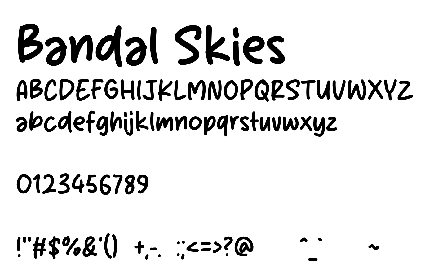 Bandal Skies Font preview