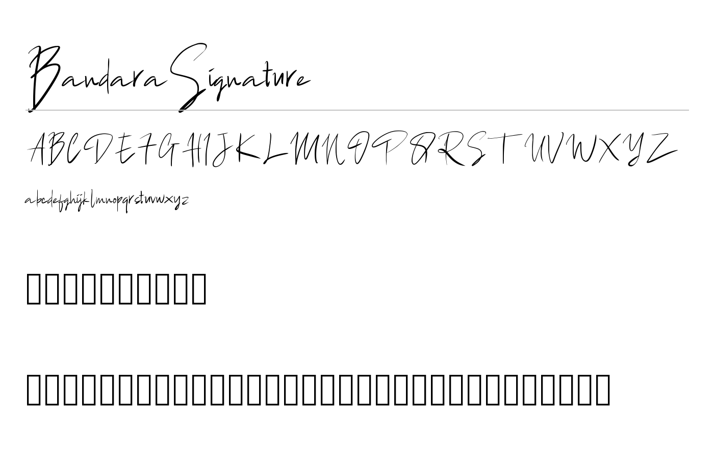 BandaraSignature Font preview