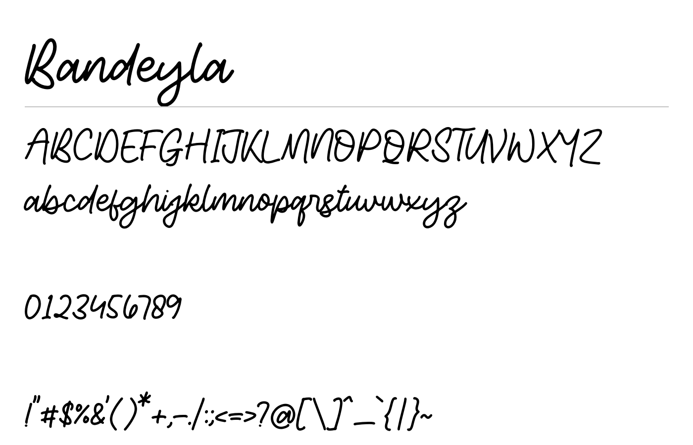 Bandeyla Font preview