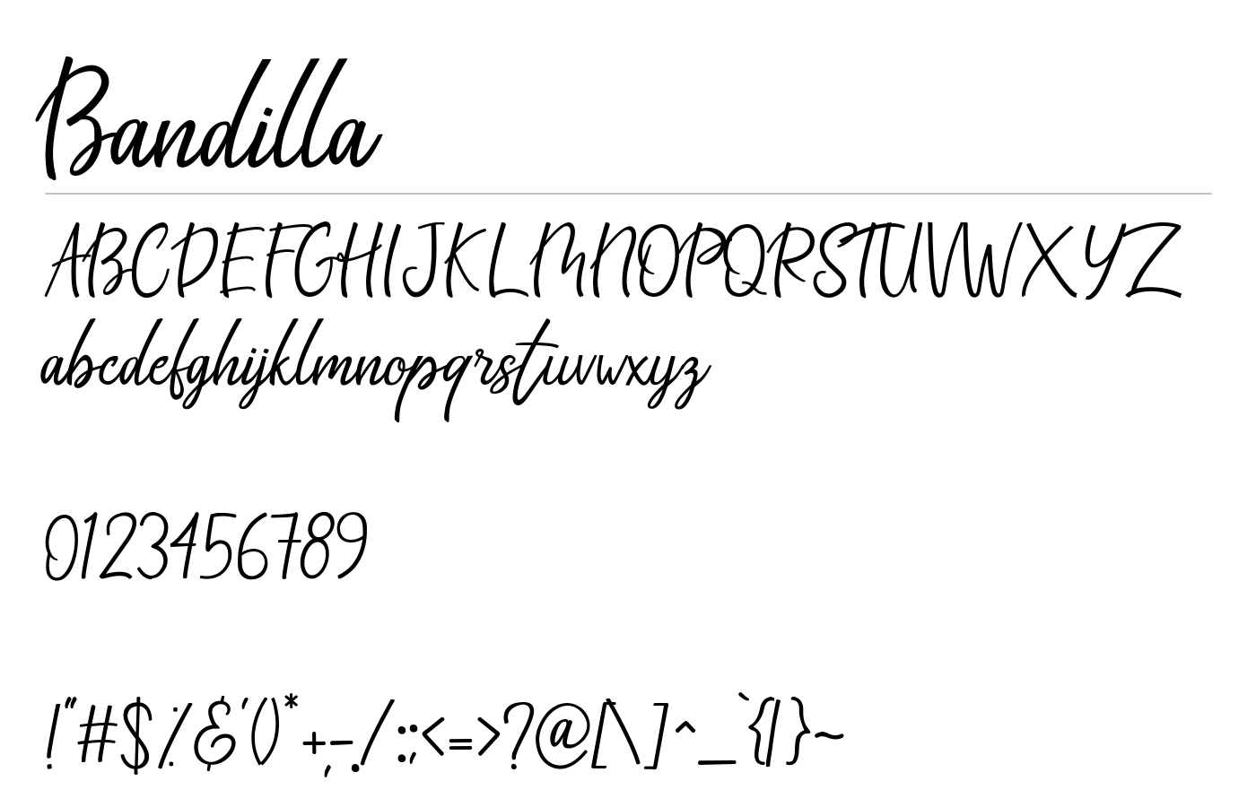 Bandilla Font preview
