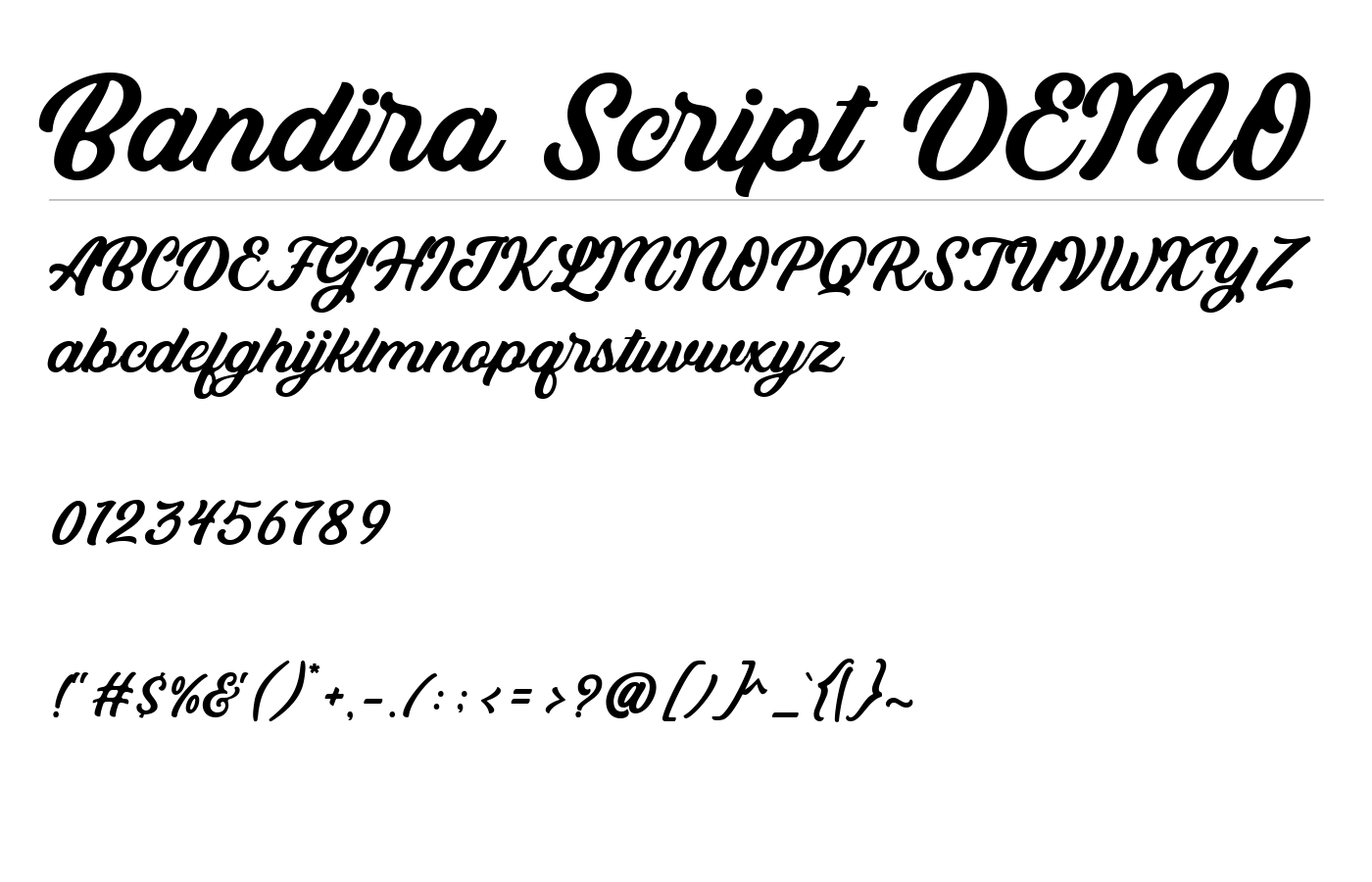 Bandira Script DEMO Font preview