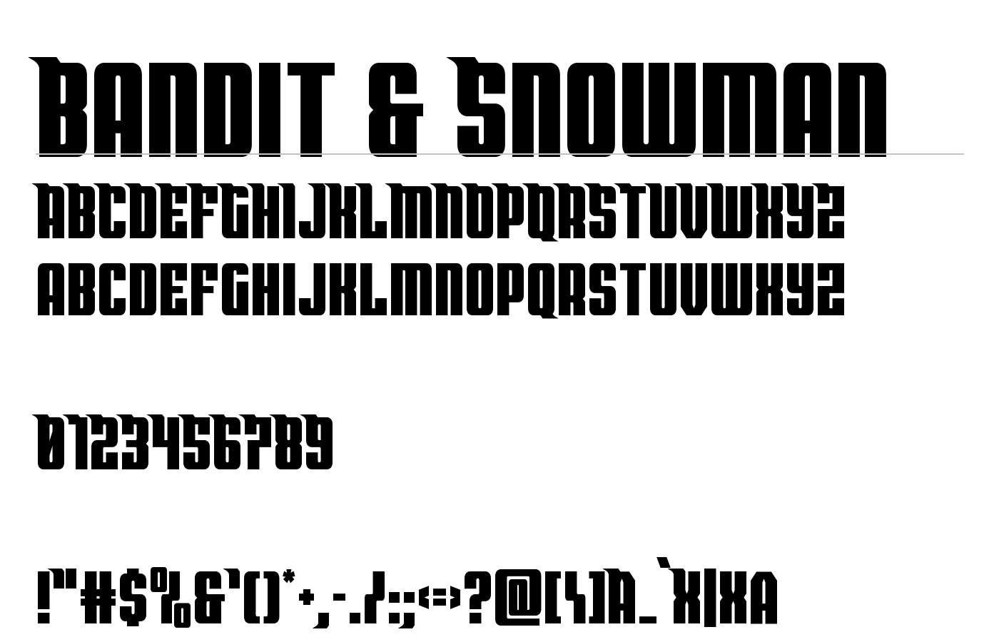 Bandit & Snowman Font preview