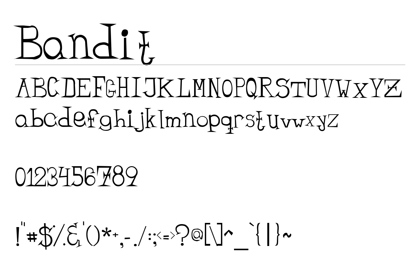 Bandit Font preview