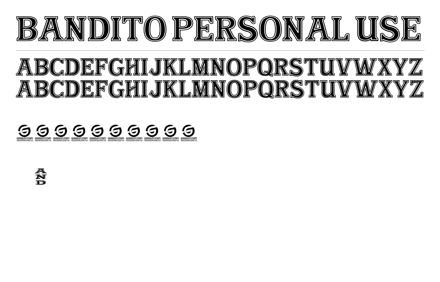 Bandito Personal Use Font preview