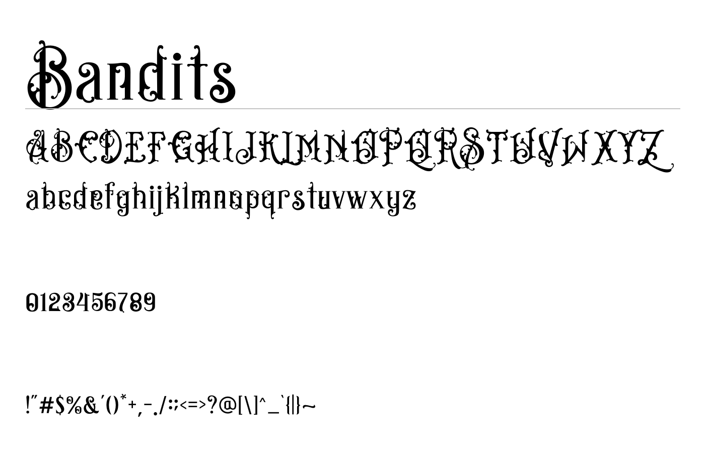 Bandits Font preview