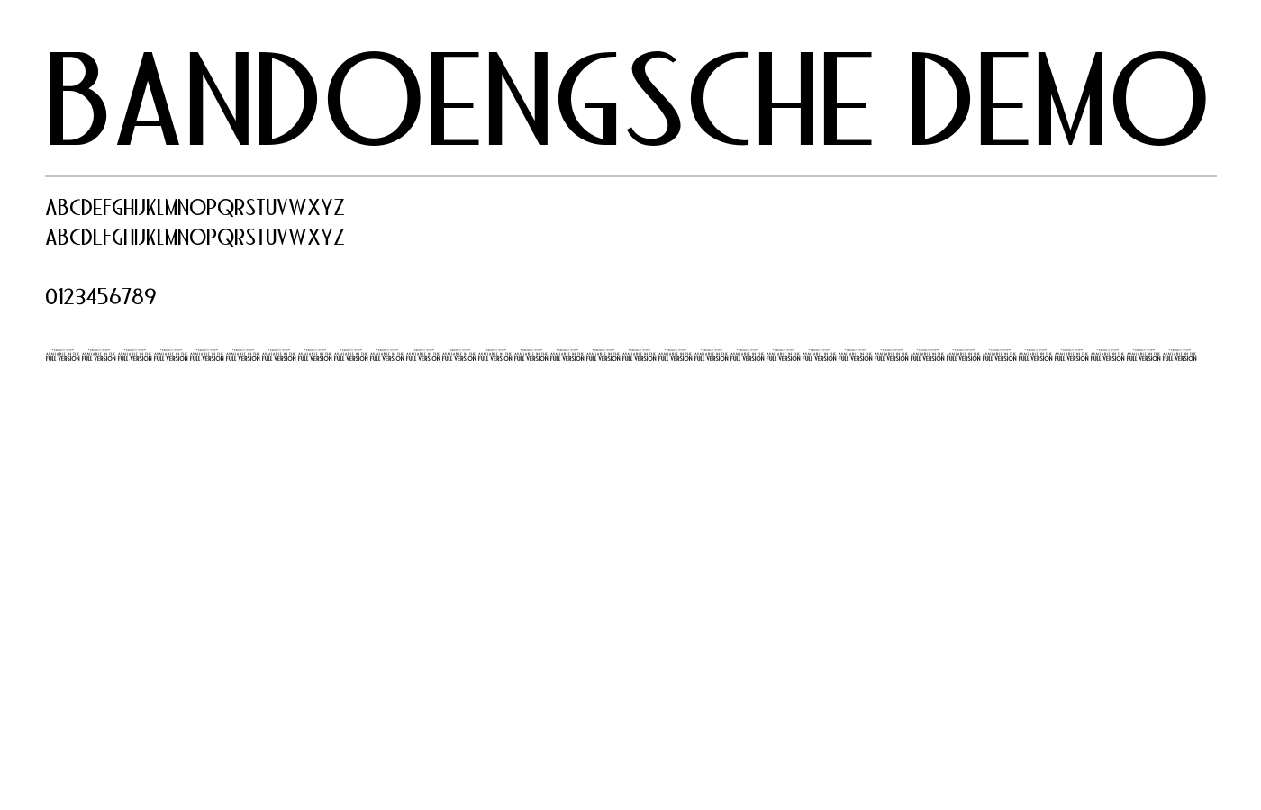 Bandoengsche DEMO Font preview
