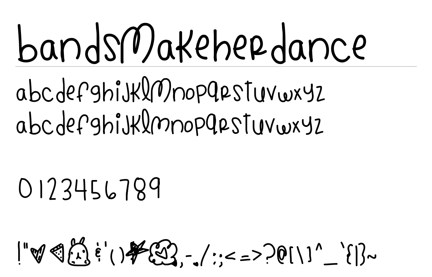 BandsMakeHerDance Font preview