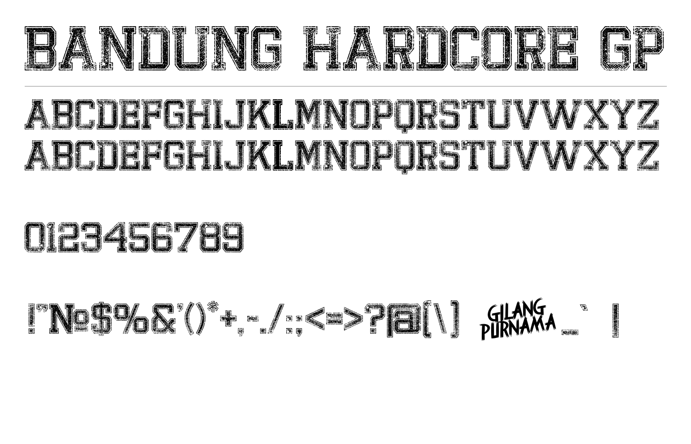 Bandung Hardcore GP Font preview
