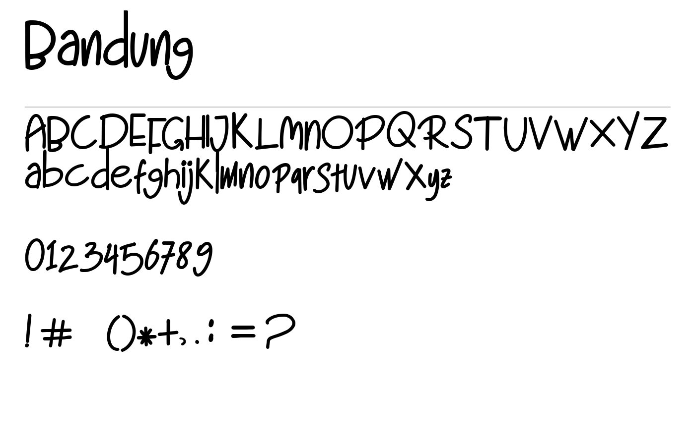 Bandung Font preview