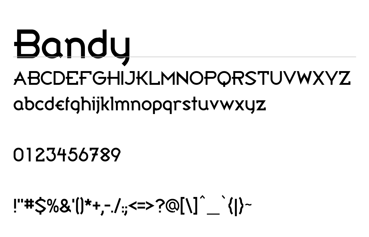 Bandy Font preview
