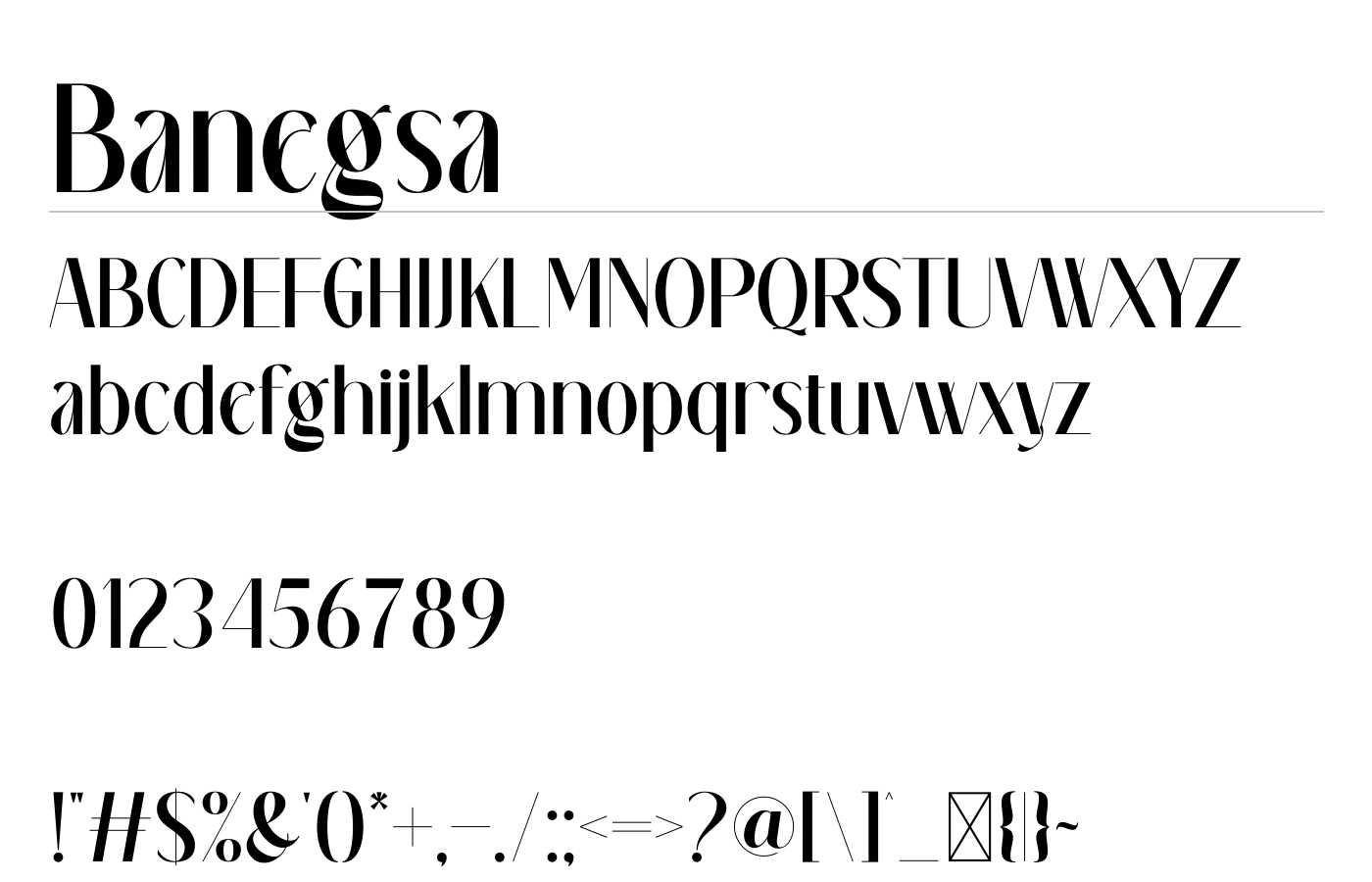 Banegsa Font preview