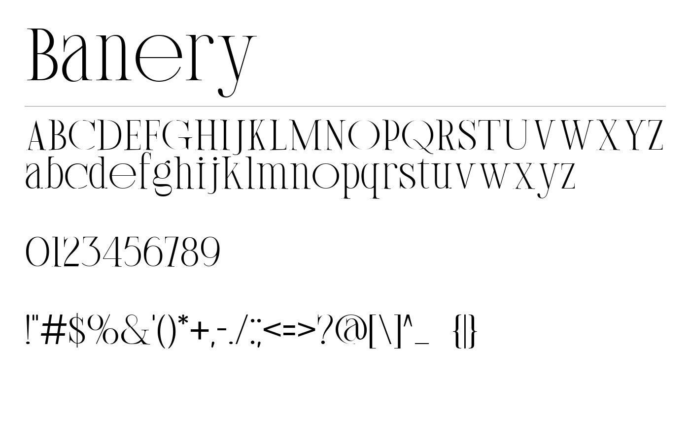 Banery Font preview