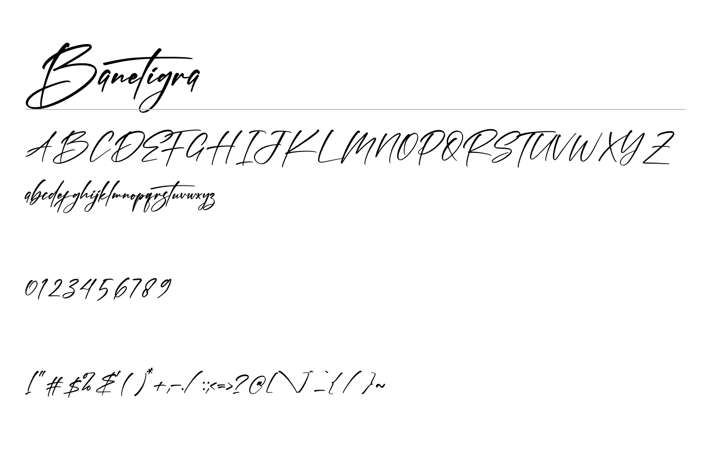 Banetigra Font preview