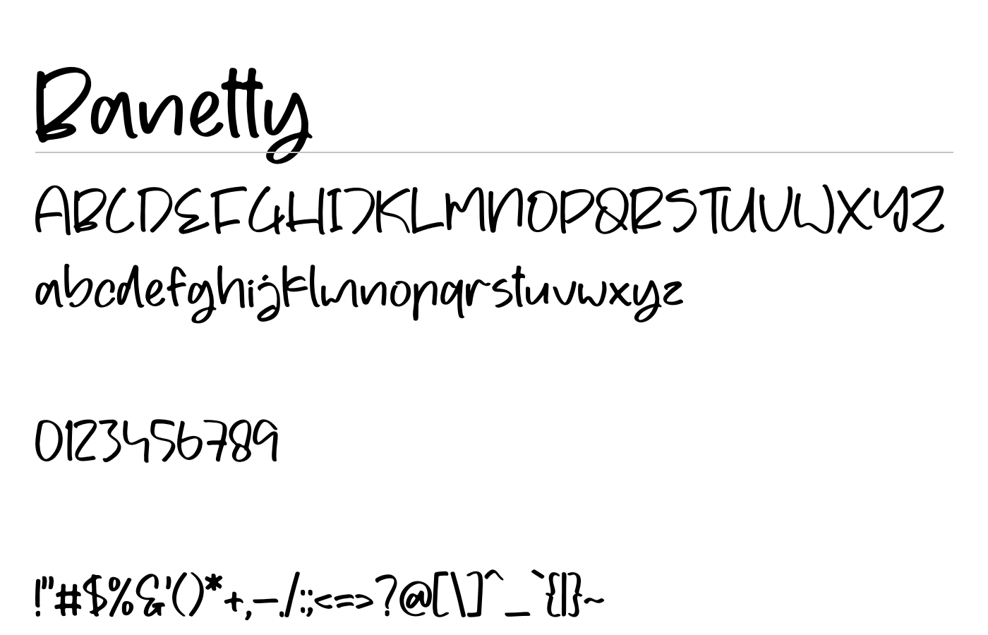 Banetty Font preview
